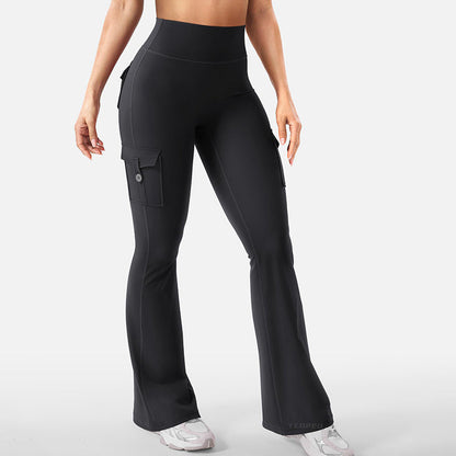 👖 Flattering Freedom | Women's High-Waist Flare Yoga Cargo Trousers