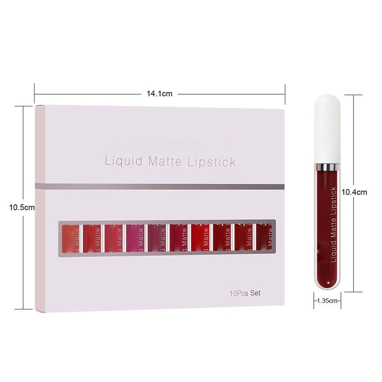💞10Pcs Matte Waterproof  Long Lasting Lip Gloss-4