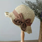 🎀 Hot Sale 50% OFF👒 | Straw Hat with Retro Bow – Foldable & Breathable for Summer-3