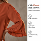 🍂 Women's Ruffle Trim Flowy Sleeve Blouse
