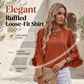 🍂 Women's Ruffle Trim Flowy Sleeve Blouse