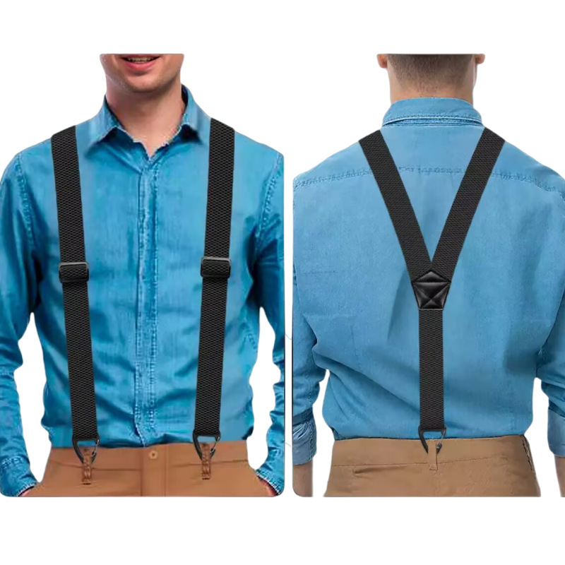 Men's X-Back Suspenders with Hook Clips-4