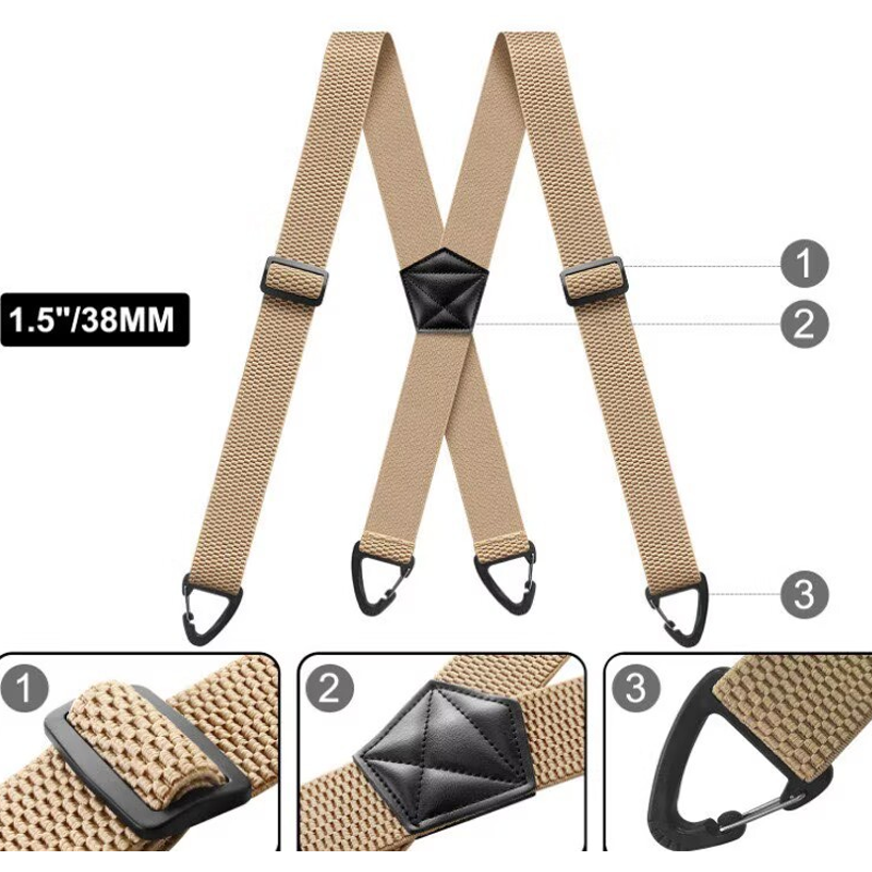 Men's X-Back Suspenders with Hook Clips-8
