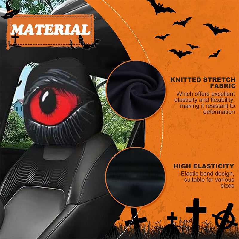 🔥👁️Red Eye Car Headrest Cover – Creepy Design & Soft 😈👁️‍🗨️-2