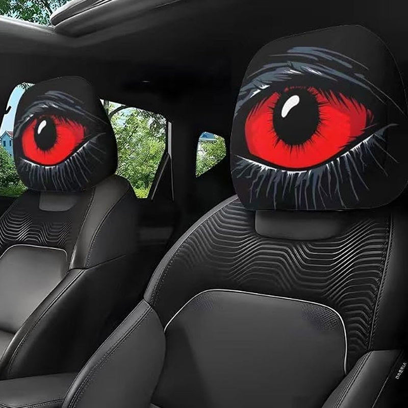 🔥👁️Red Eye Car Headrest Cover – Creepy Design & Soft 😈👁️‍🗨️-5