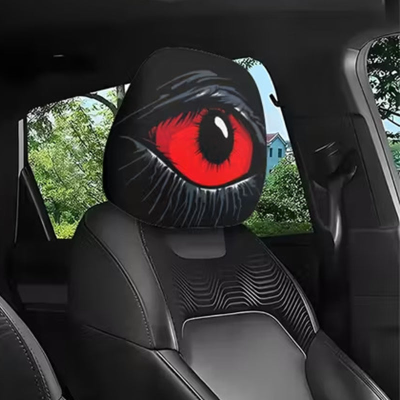 🔥👁️Red Eye Car Headrest Cover – Creepy Design & Soft 😈👁️‍🗨️-6