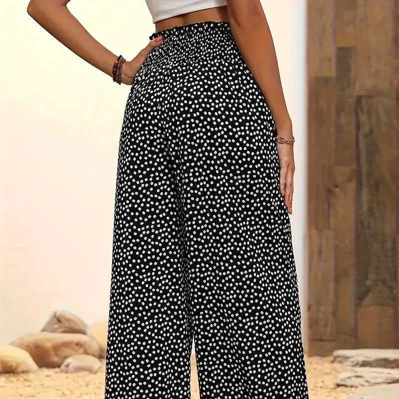 ⏳Limited-time 50% off⏰Women's Smocked High Waist Wide Leg Pants👖-6