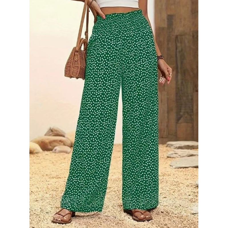 ⏳Limited-time 50% off⏰Women's Smocked High Waist Wide Leg Pants👖-11