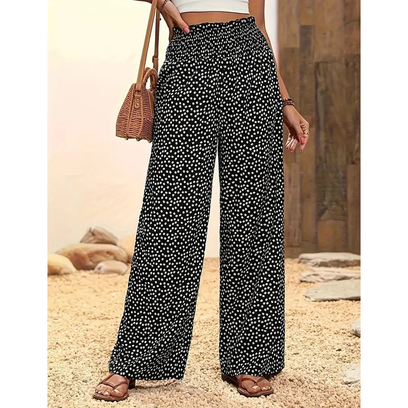 ⏳Limited-time 50% off⏰Women's Smocked High Waist Wide Leg Pants👖-12