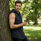 🏋️‍♂️ 50% OFF NOW! 💪 Men's Sleeveless Workout Hoodie Tank – V-Neck & Integrated Hood 🔥-1