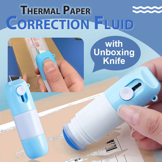 🏆LAST DAY SALE !⚡BUY 1 GET 1 FREE⚡Thermal Paper Correction Fluid with Unboxing Knife