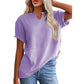 ☀️ Women's Casual V-neck Patchwork Short-Sleeved Shirt-，A Must-Have Top For Easy Everyday Looks