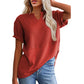 ☀️ Women's Casual V-neck Patchwork Short-Sleeved Shirt-，A Must-Have Top For Easy Everyday Looks