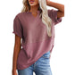 ☀️ Women's Casual V-neck Patchwork Short-Sleeved Shirt-，A Must-Have Top For Easy Everyday Looks
