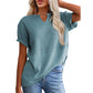 ☀️ Women's Casual V-neck Patchwork Short-Sleeved Shirt-，A Must-Have Top For Easy Everyday Looks