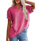 ☀️ Women's Casual V-neck Patchwork Short-Sleeved Shirt-，A Must-Have Top For Easy Everyday Looks