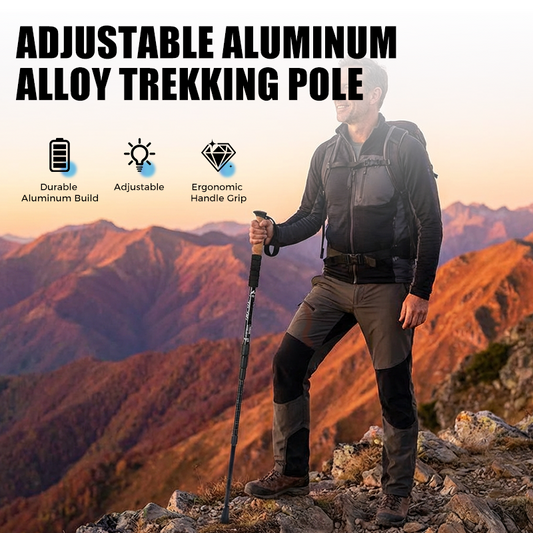 ⛰️Final Limited-Time Offer ! ✨ Adjustable Aluminum Alloy Trekking Pole – Durable, Shock-Absorbing, Lightweight 🌲