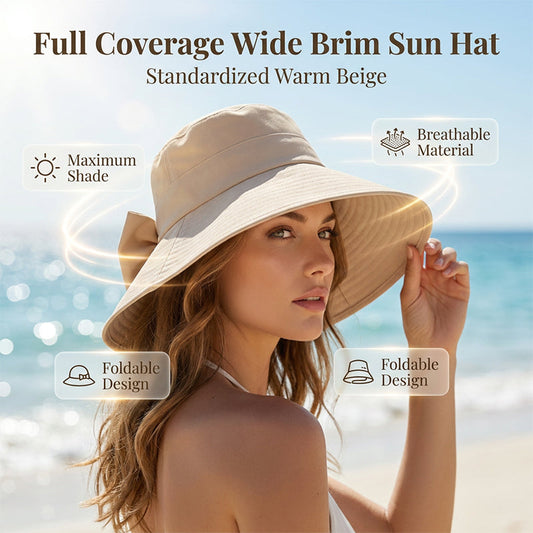 👒🌞 UPF Sun Protection Hat – Women's Wide Brim Foldable Hat for Ultimate Summer Shade
