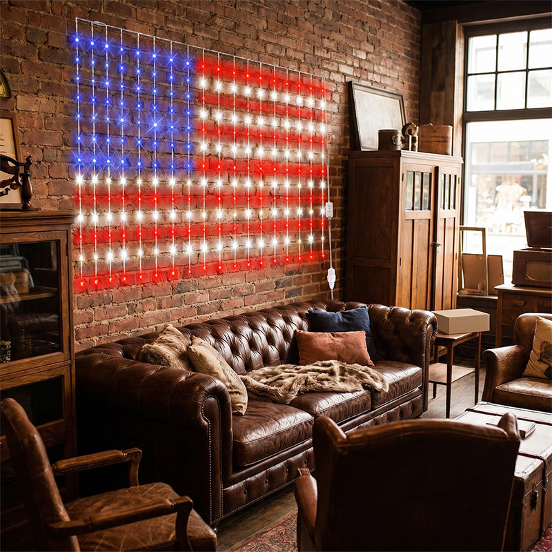 ❤️LIMITED-TIME 50% OFF!✨Patriotic Flag Net Lights – USB, Waterproof, 50,000-Hour✨-1