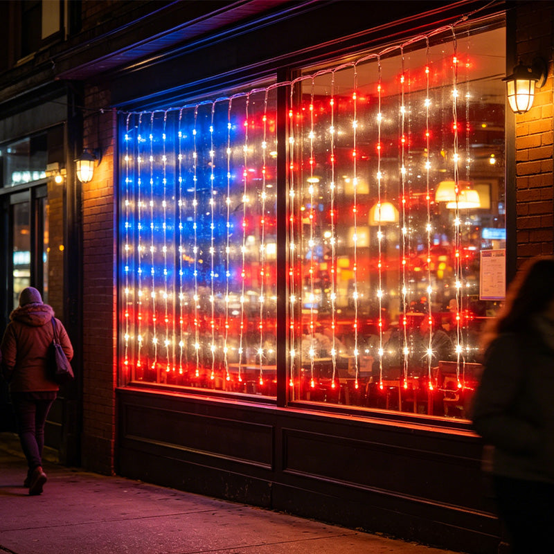 ❤️LIMITED-TIME 50% OFF!✨Patriotic Flag Net Lights – USB, Waterproof, 50,000-Hour✨-2
