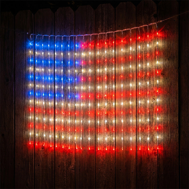 ❤️LIMITED-TIME 50% OFF!✨Patriotic Flag Net Lights – USB, Waterproof, 50,000-Hour✨-4