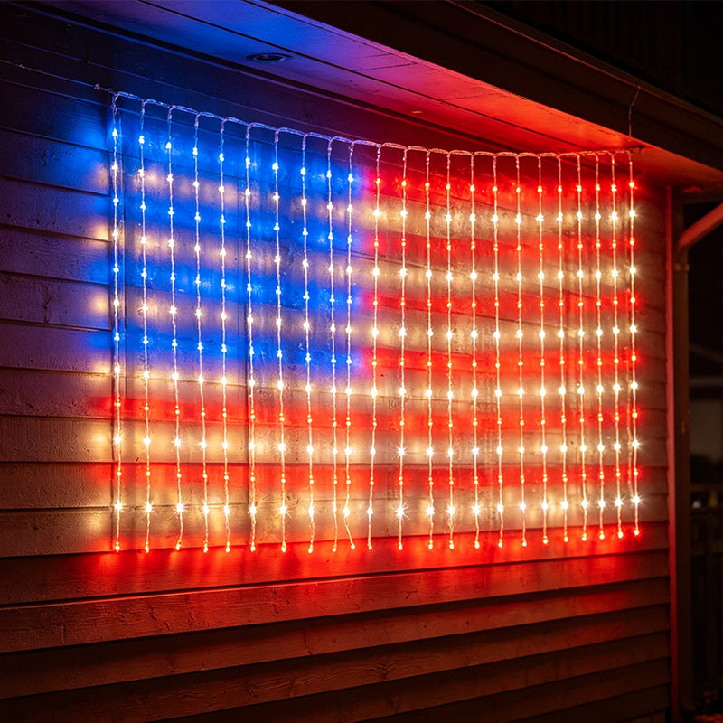 ❤️LIMITED-TIME 50% OFF!✨Patriotic Flag Net Lights – USB, Waterproof, 50,000-Hour✨-3