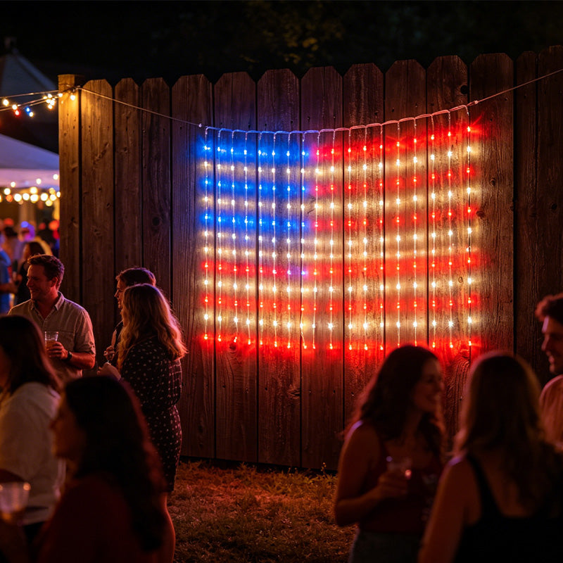 ❤️LIMITED-TIME 50% OFF!✨Patriotic Flag Net Lights – USB, Waterproof, 50,000-Hour✨-6