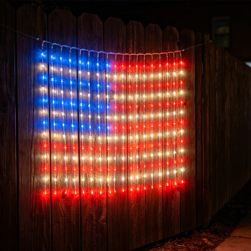 ❤️LIMITED-TIME 50% OFF!✨Patriotic Flag Net Lights – USB, Waterproof, 50,000-Hour✨-5