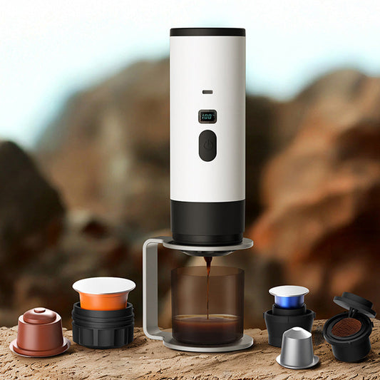 ☕ Portable Espresso Machine for Travel – Digital Display, Type‑C Rechargeable ✨