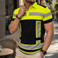 📢 LIMITED TIME! 👕 Men's High Visibility Reflective Short Sleeve Shirt – Neon Blocks & Athletic Fit Cut ⏰