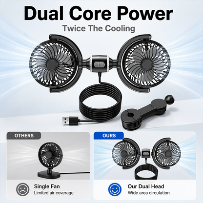✨Universal Rear Seat Car Fan with Dual Heads
