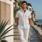 ☀️👔 LIMITED-TIME  ! Men’s Geometric Print Relaxed-Fit Button-Down Shirt – Soft Summer Feel, Roomy Comfort & Vacation-Ready Style ✨