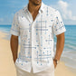 ☀️👔 LIMITED-TIME  ! Men’s Geometric Print Relaxed-Fit Button-Down Shirt – Soft Summer Feel, Roomy Comfort & Vacation-Ready Style ✨