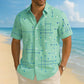 ☀️👔 LIMITED-TIME  ! Men’s Geometric Print Relaxed-Fit Button-Down Shirt – Soft Summer Feel, Roomy Comfort & Vacation-Ready Style ✨