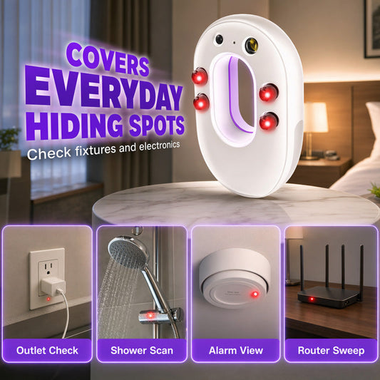 🥳2026 HOT SALE🥳💞50K+ SOLD!📡🔍  Smart Infrared Camera Detector – Finds hidden pinhole lenses instantly. LED flashlight & door alarm – travel with privacy & peace of mind! 🏨✨