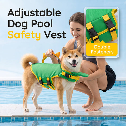 💧🐶Adjustable Dog Pool Safety Vest with Breathable Mesh Lining