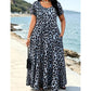 ⏳🔥LIMITED-TIME ! ⏰Women's Leopard Print Maxi Dress with Pockets Casual Short Sleeve Long Dress