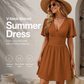 ✨ Women's Deep V-Neck Ruffle Sleeve Dress🖤 Classic Black Dress For Elegant Everyday Looks