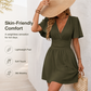 ✨ Women's Deep V-Neck Ruffle Sleeve Dress🖤 Classic Black Dress For Elegant Everyday Looks