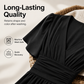 ✨ Women's Deep V-Neck Ruffle Sleeve Dress🖤 Classic Black Dress For Elegant Everyday Looks