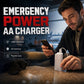 ⚡️ Portable Emergency Phone Charger AA Battery Powered Power Bank with LED Flashlight