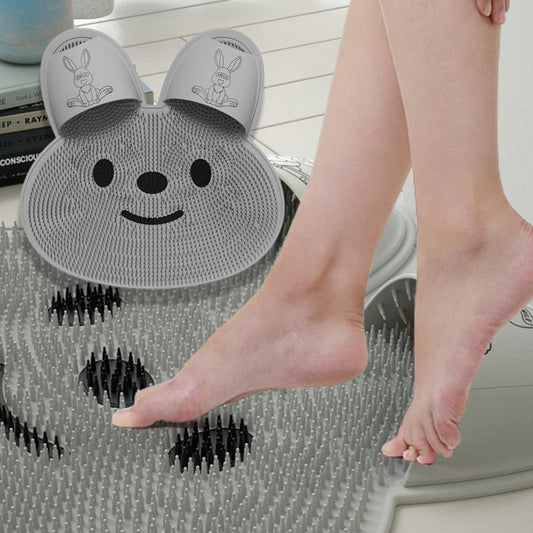 🐰 Cute Bunny Non-Slip Shower Mat 🛁 Exfoliating Silicone Massage Mat