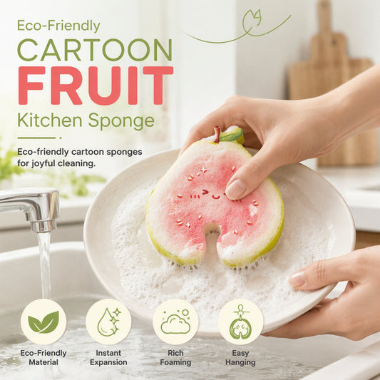 🔥 HOT SALE ！！！🔥 Very durable and cute fruit-shaped dishwashing sponge brush