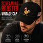 🧢 Retro Rooster Print Baseball Cap 🖤 Casual Everyday Baseball Cap