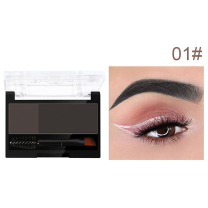🌸 Two-Color Eyebrow Powder Palette & Adjustable Stamp