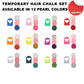 🌈 Temporary Hair Chalk Color Set 🌸 Instant Hair Makeover Without Dye