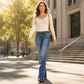 ⏰Last Day Sale  💃 Women High Waisted Distressed Flare Jeans