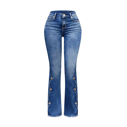 ⏰Last Day Sale  💃 Women High Waisted Distressed Flare Jeans
