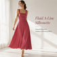 👗 Women's Sleeveless Square Neck Dress with Back Tie