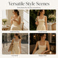 👗 Women's Sleeveless Square Neck Dress with Back Tie